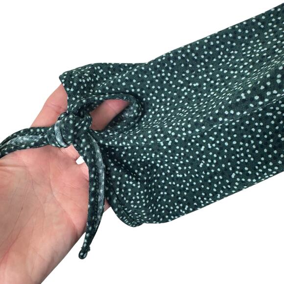 Banana Republic Green Speckled Peplum Blouse Large - Picture 3 of 6